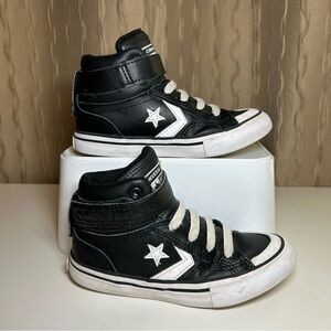 Converse All Star Pro Blaze Strap Kid's 11 Sneaker Black Leather High Top